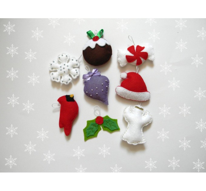 24 advent ornaments  PDF pattern Easy felt Christmas ornament pattern