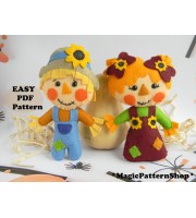 Scarecrow doll Sewing pattern Mr Mrs Scarecrow PDF Pattern