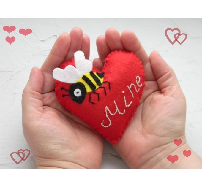 Bee Mine Felt Heart Ornament PDF Pattern