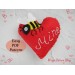 Bee Mine Felt Heart Ornament PDF Pattern