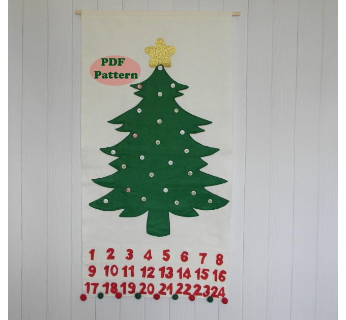 Felt Christmas Tree Advent Calendar PDF Pattern