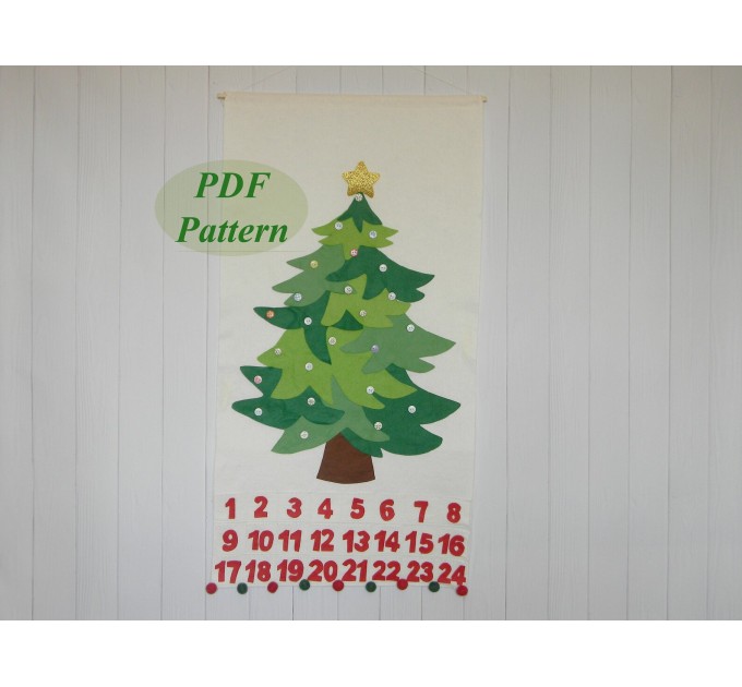 This listing is for the PDF pattern and tutorial of ChristmasTree Advent Calendar.