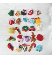 Christmas Tree Advent Calendar with 24 Ornament