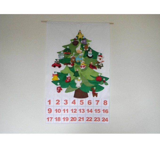 Christmas Tree Advent Calendar with 24 Ornament