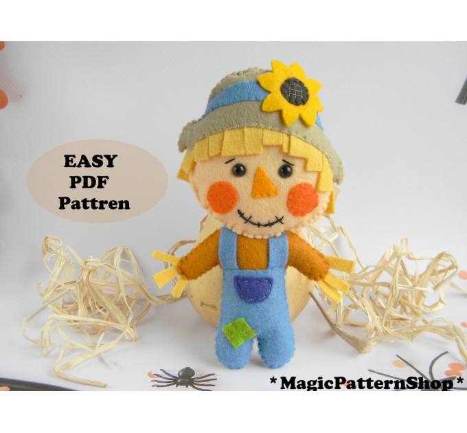 Cute Scarecrow plush doll pattern PDF