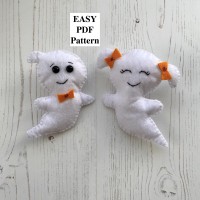 Easy PDF pattern Felt Ghost ornament