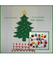 Felt Christmas Tree Advent Calendar PDF Pattern + ornaments Felt Christmas Tree Advent Calendar PDF Pattern + ornaments