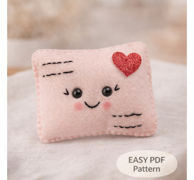 Felt Love Letter Pattern: Kawaii Valentine's Day DIY (PDF Pattern)