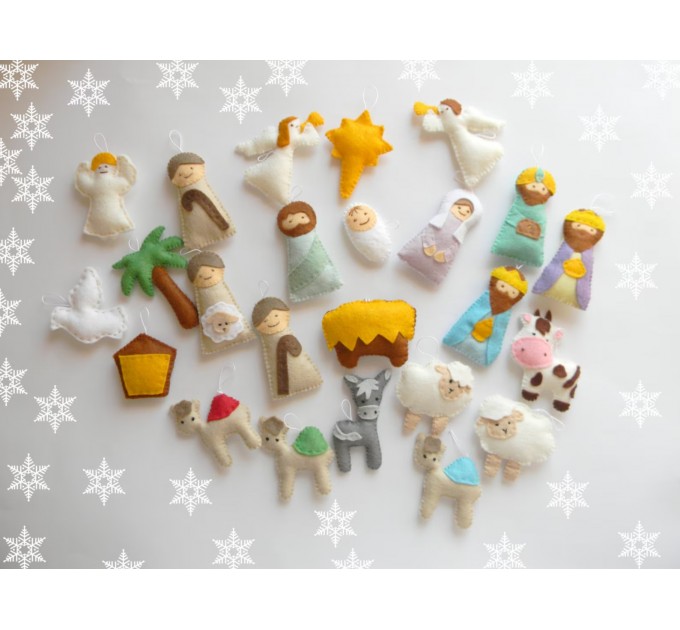 Nativity christmas ornament set 24