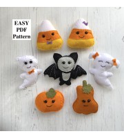 Set PDF pattern Felt Halloween ornaments